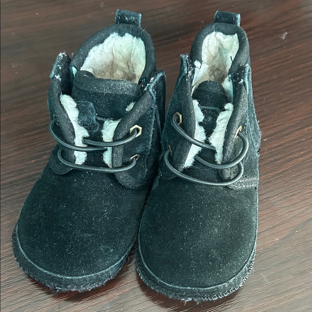 UGG Black Kids Boots with Cream Lining